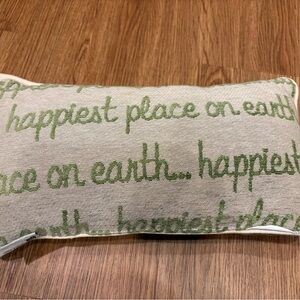 Green and Cream Decorative Pillow